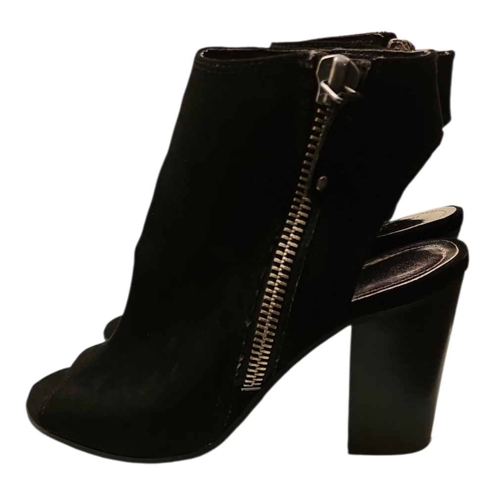 Madden Girl Black Sued Heeled Ankle Boots